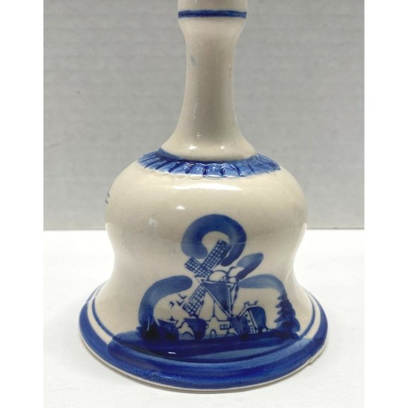 Dutch Windmill Dinner Bell Holland Hand Painted Vintage Japan 4.5" Tall - Picture 5 of 11
